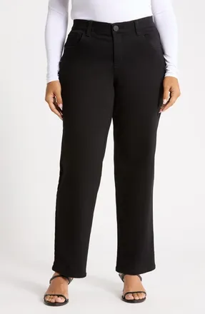 Wit & Wisdom Sawyer Straight Leg Jeans in Black at Nordstrom, Size 20W