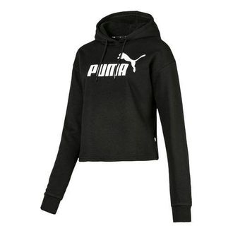 Puma (WMNS) PUMA Elevated Essentials Cropped Fleece Hoodie Black 580153-01