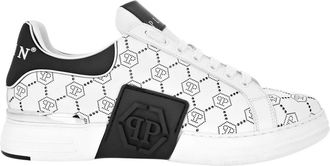 Philipp Plein Low Top Sneakers Phantom Monogram - unisex - Sneakers - Wit - 42 EU - Leer - Schoenen