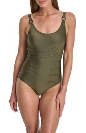 DKNY Starburst One-Piece Swimsuit in Moss Shimm at Nordstrom Rack, Size Xx-Large