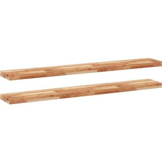 vidaXL Estante Flotante 2 Uds Madera Acacia Acabado Aceite 160x20x4 Cm Vidaxl