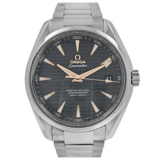 Omega Pre-owned Omega Seamaster Aqua Terra 150 Black, Wave Pattern Dial Mens Watch 231.10.42.21.01.006