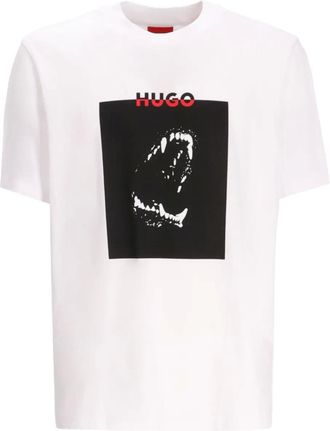 HUGO BOSS graphic-print T-shirt - men - Cotton - L - White