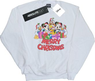 Disney Heren Mickey Mouse en vrienden Kerstmis Sweatshirt (Wit)