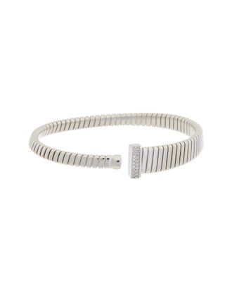 Meshmerise 18K Over Silver 0.12 ct. tw. Diamond Goose Bangle Bracelet