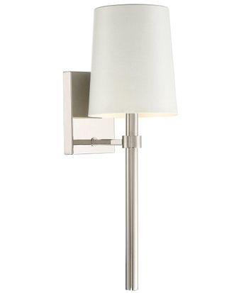 Crystorama Bromley 1-Light Polished Nickel Wall Mount