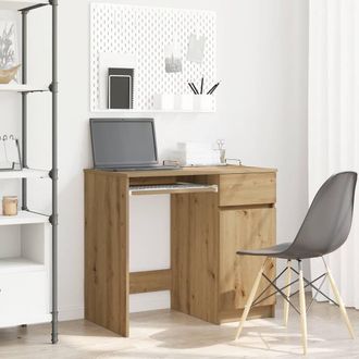 Berkfield Home Desk Artisan Oak 86x49x76 cm Engineered Wood in Brown | Size: 86 x 49 x 76 cm