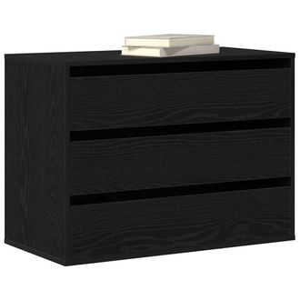 Berkfield Home Modern Corner Chest of Drawers Black Oak 80x41x58 cm Engineered Wood | Size: 80 x 41 x 58 cm