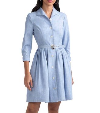 Shoshanna Sharita Dress In Light Blue Denim