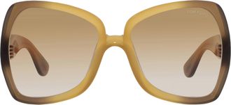 Tom Ford JERRY Brown Gradient Horn Ladies Sunglasses FT1222 41F 60