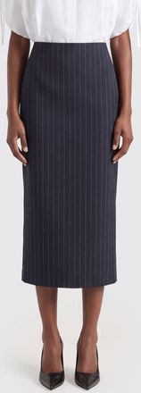 Givenchy Gonna midi a tubino in lana vergine gessata con vestibilit&agrave; slim