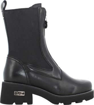 Cult Platform Mid Enkellaarzen voor vrouwen - Dames - Chelseaboots - Zwart - 36 EU - Leer - Schoenen