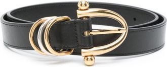 Chlo&eacute; Black Embellished Solid Belt