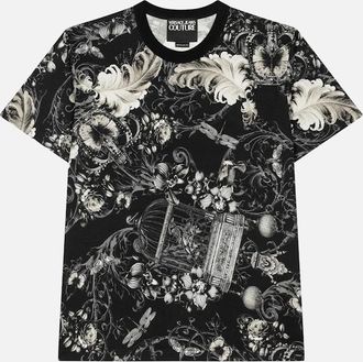 Versace Mens All Over Logo Black/White T-Shirt - Size: 42
