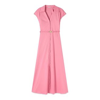 Oltre Shirt Kleedjes - Dames - Casual kleedjes - Roze - L - Katoen - Kleedjes