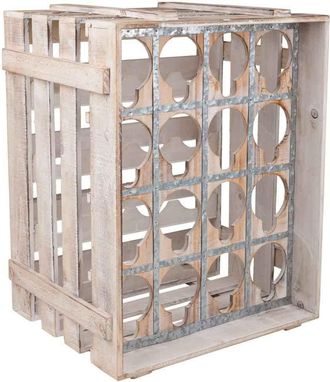 Wanderlust Deco Caj&oacute;n Botellero De Madera Marr&oacute;n 41x32x55