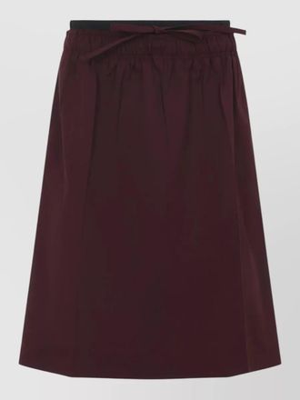 Prada popeline skirt elastic waistband back pockets