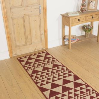 Runrug Hallway Carpet Runner Rug - Hardwearing & Durable, 7mm - Prism in Red | Size: 80 cm x 270 cm