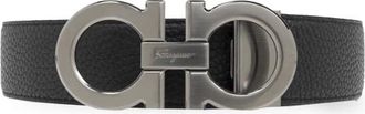 Ferragamo Double Adjustable Gancini Belt - Heren - Riemen - Zwart - 85 CM - Leer - Accessoires
