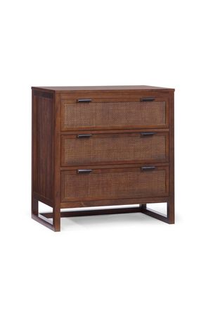 Teamson Home Hatteras Chest of Drawers 3 Drawer Bedroom Dresser in Walnut