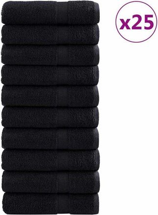 vidaXL Toallas De Invitado De 600 Gsm Solund 25 Pcs Negro 100 X 150 Cm Vidaxl