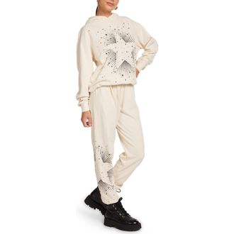 Lauren Moshi Tanzy Stud Starburst Sweatpants in Ivory at Nordstrom, Size X-Small