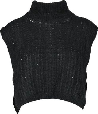 Fabiana Filippi Mixed Fiber Cape - Black