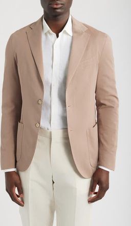 Emanuel Berg Solid Washed Cotton & Silk Blend Sport Coat in Light Beige at Nordstrom, Size 52