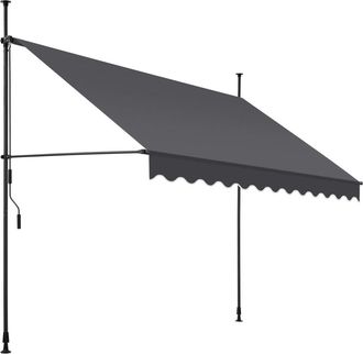 TecTake Toldo plegable para balc&oacute;n con manivela ajustable en altura poli&eacute;ster