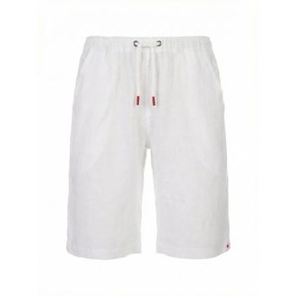 Kiton Casual Shorts, male, White, Size: W32 Drawstring-Waistband Shorts
