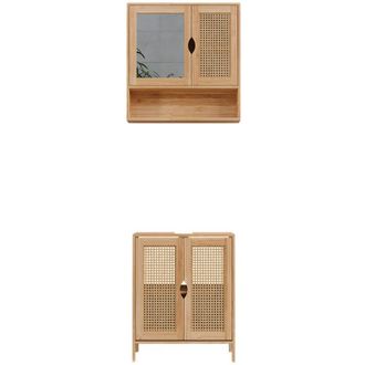 Vicco Conjunto De Muebles De Ba&ntilde;o Liora, Bamb&uacute;, 2 Partes