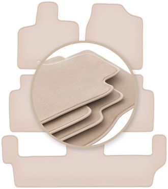 OEM Alfombrillas Premium Beige Para: Chrysler Grand Voyager V 7 Plazas 2008-2016