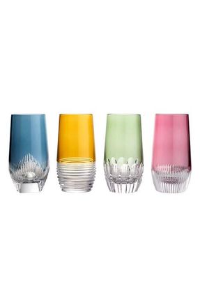 Waterford Mixology Mixed Set of 4 Highball Glasses in Multi Blue at Nordstrom
