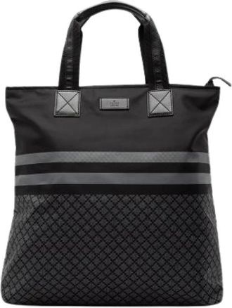 Gucci Pre-owned Tote Bags, female, Black, Size: ONE SIZE Pre-owned Nylon Tote