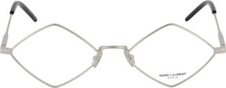 Saint Laurent Glasses, unisex, Gray, Size: 55 MM Diamond Optical Glasses in Silver
