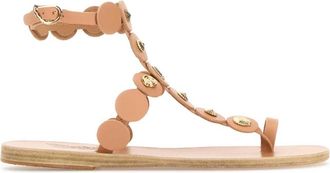 Ancient Greek Sandals Perzik Leren Teenslippers - Dames - Sandalen - Oranje - 37 EU - Schoenen