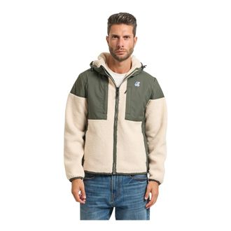 K-Way Light Jackets, male, Green, XL, Green Sherpa Sweatshirt with Waterproof Inserts