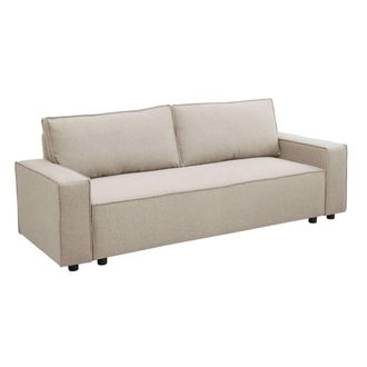 Oviala Sof&aacute; cama de 3 plazas de tela beige