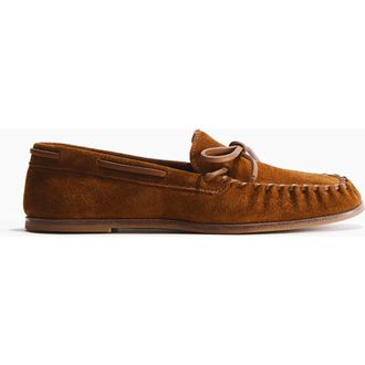 H&M Split Suede Loafers in Light Brown at Nordstrom, Size 10