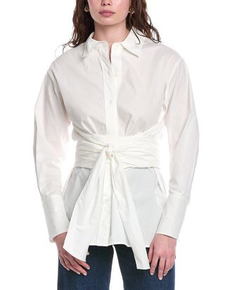 Rebecca Taylor Poplin Wrap Blouse