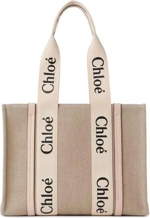 Chlo&eacute; Bolso Tote Woody Mediano - Bags - Mujer - Beige - ONE SIZE