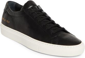 Common Projects Achilles Premium Sneaker in Black/White at Nordstrom, Size 14Us