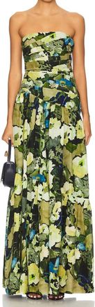 Shona Joy Weyes Strapless Tiered Maxi Dress In Botanical Floral