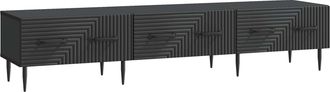 vidaXL Mueble De Tv Negro 147 X 34,5 X 30 Cm Madera De Ingenier&iacute;a Vidaxl