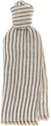 Brunello Cucinelli Brown Linen Womens Scarf