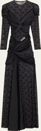 Marine Serre Draped Jersey Knotted Dress