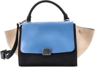 Celine Trapeze Bag Leather with Patent Small satchel - Blauw
