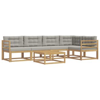 vidaXL Conjunto De Sof&aacute;s De Exterior 6 Pcs Blanco Y Gris Claro Vidaxl