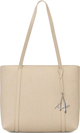 A|X Armani Exchange logo-charm tote bag - Neutrals