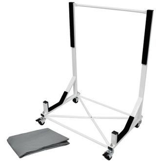 ECD Germany Ecd Germany - Soporte De Hardtop Techo R&iacute;gido Con 4 Ruedas Bloqueables Frenos De Estacionamiento Seguro Y Estable 75 X 52 X 93 Cm Blanco Acero Con Rec